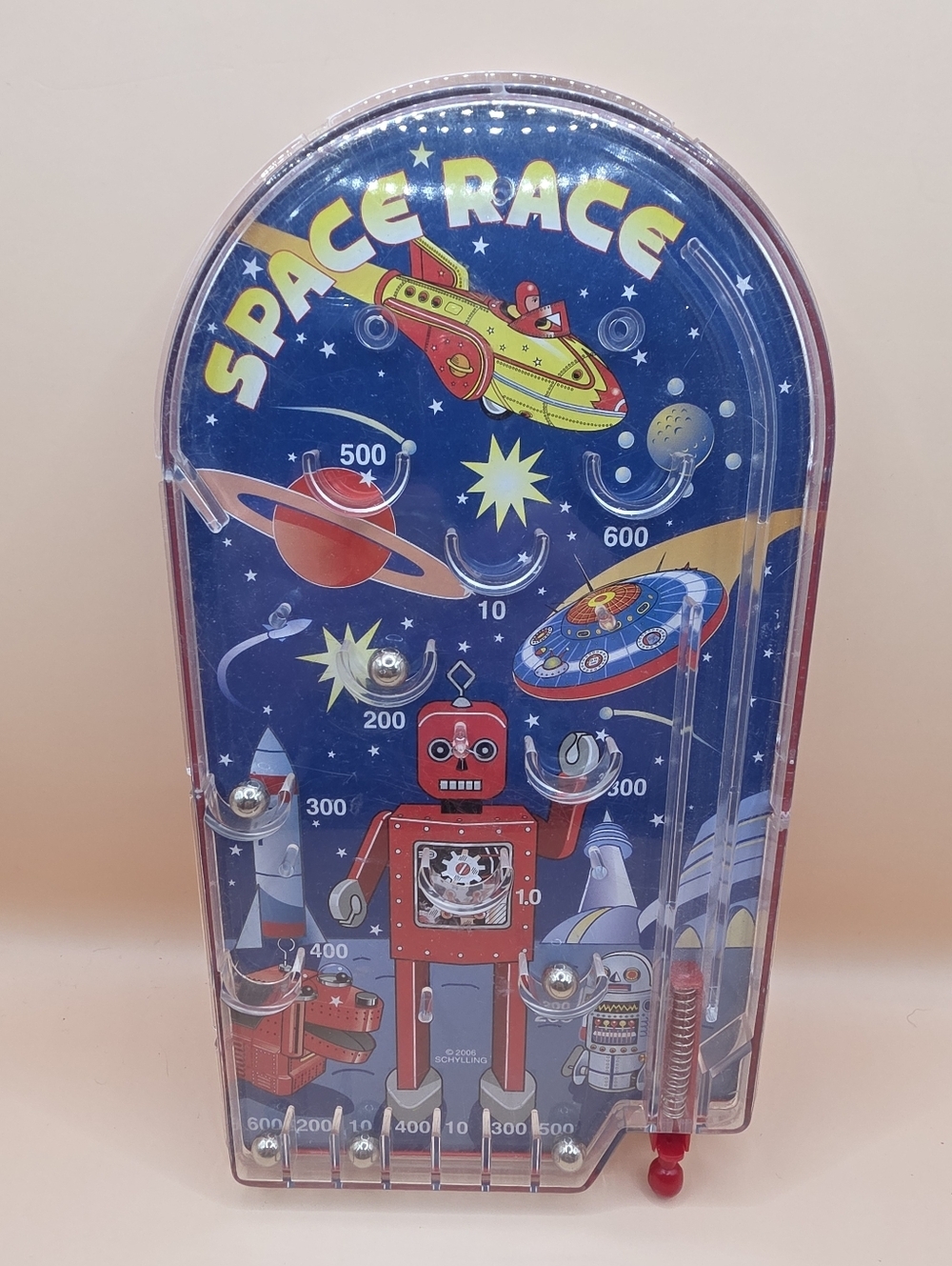 2006 Schylling Space Race Pinball Robot Game Handheld